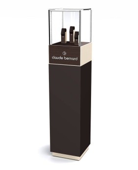 Expositor de relógio de madeira de luxo personalizado com pedestal